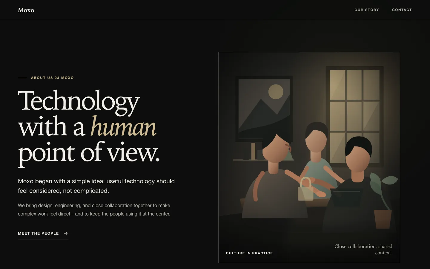 Rendered preview of About Us 03 Moxo
