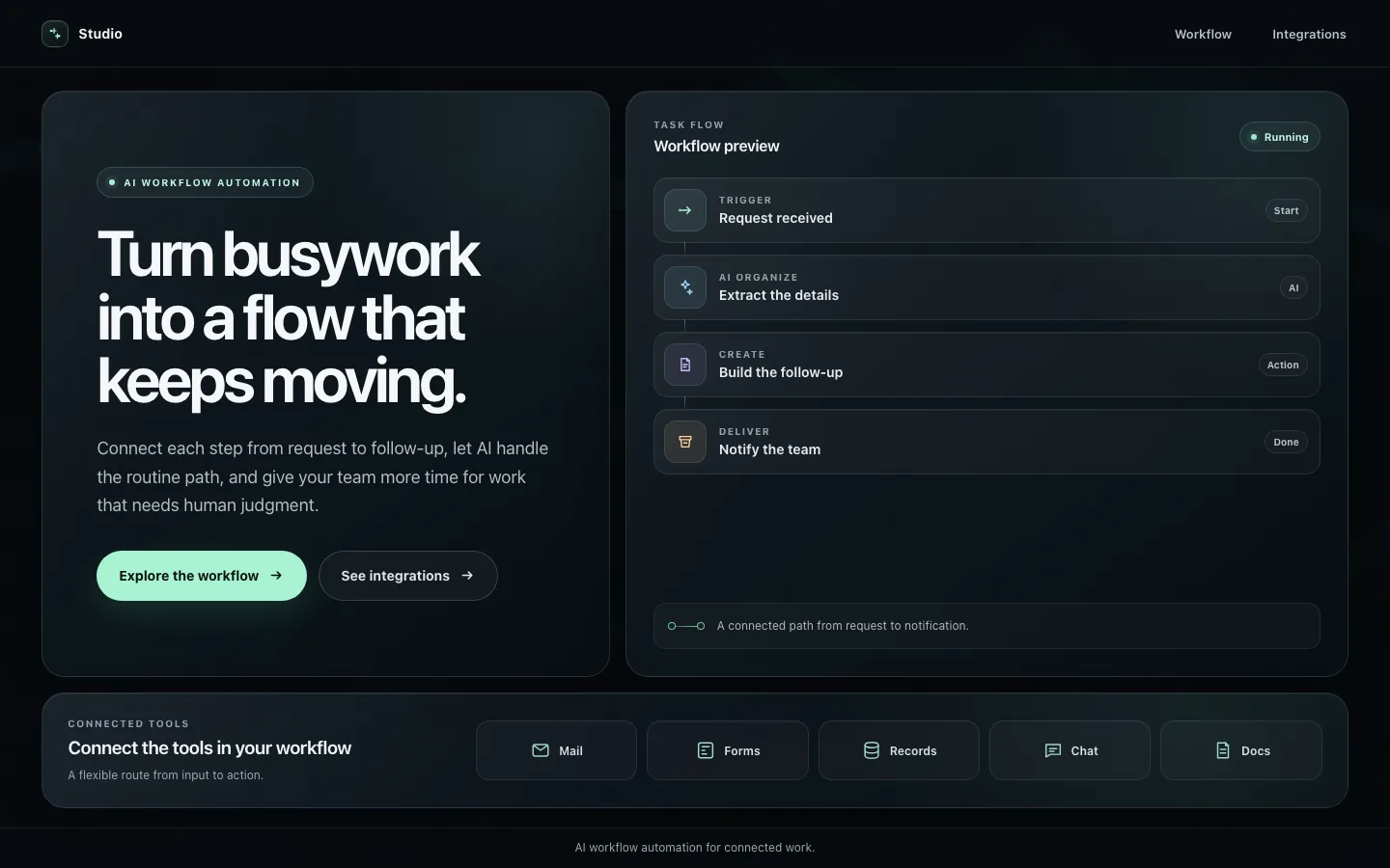 Rendered preview of AI Automation Hero Kelo