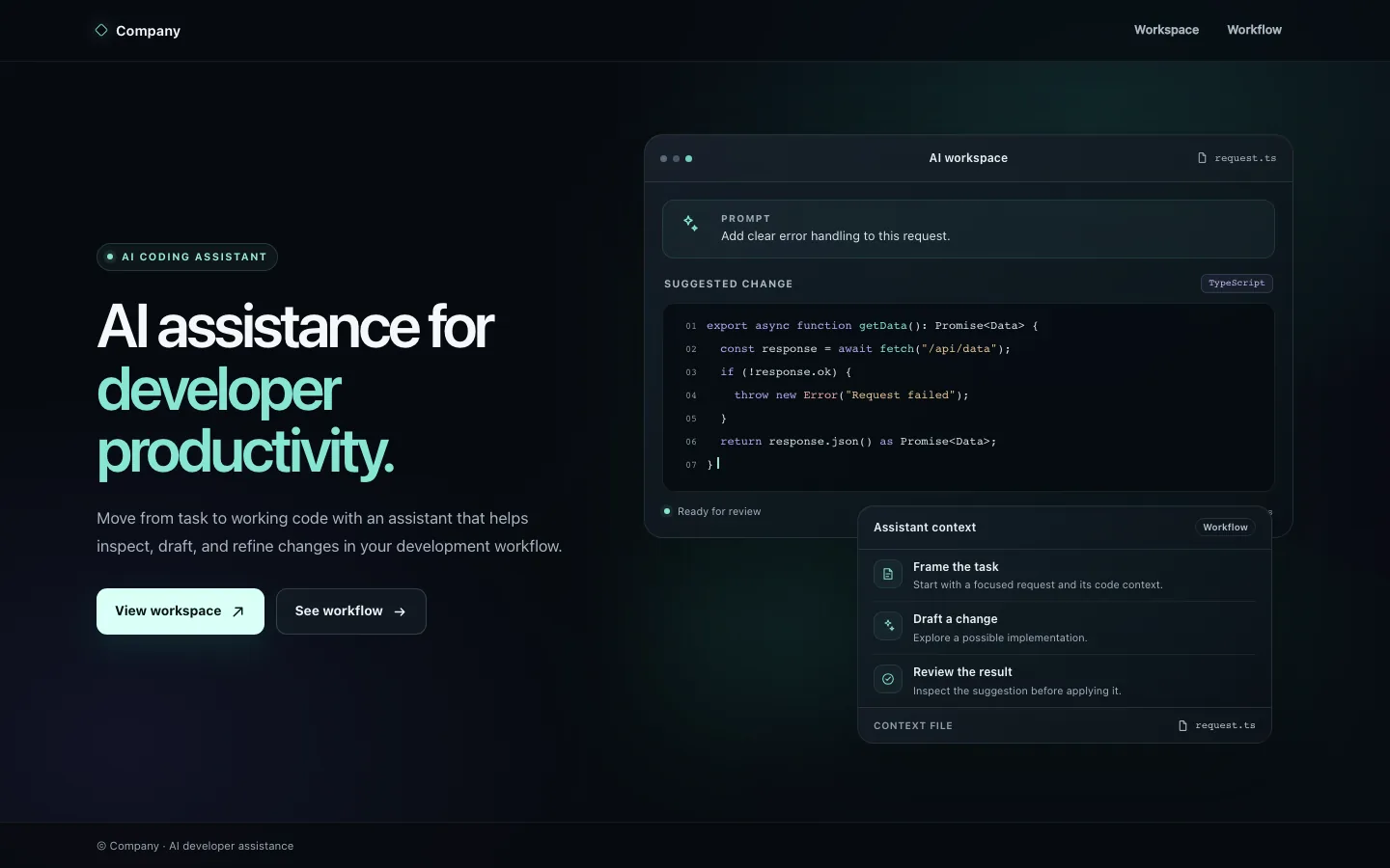 Rendered preview of AI Developer Solver Hero Velara