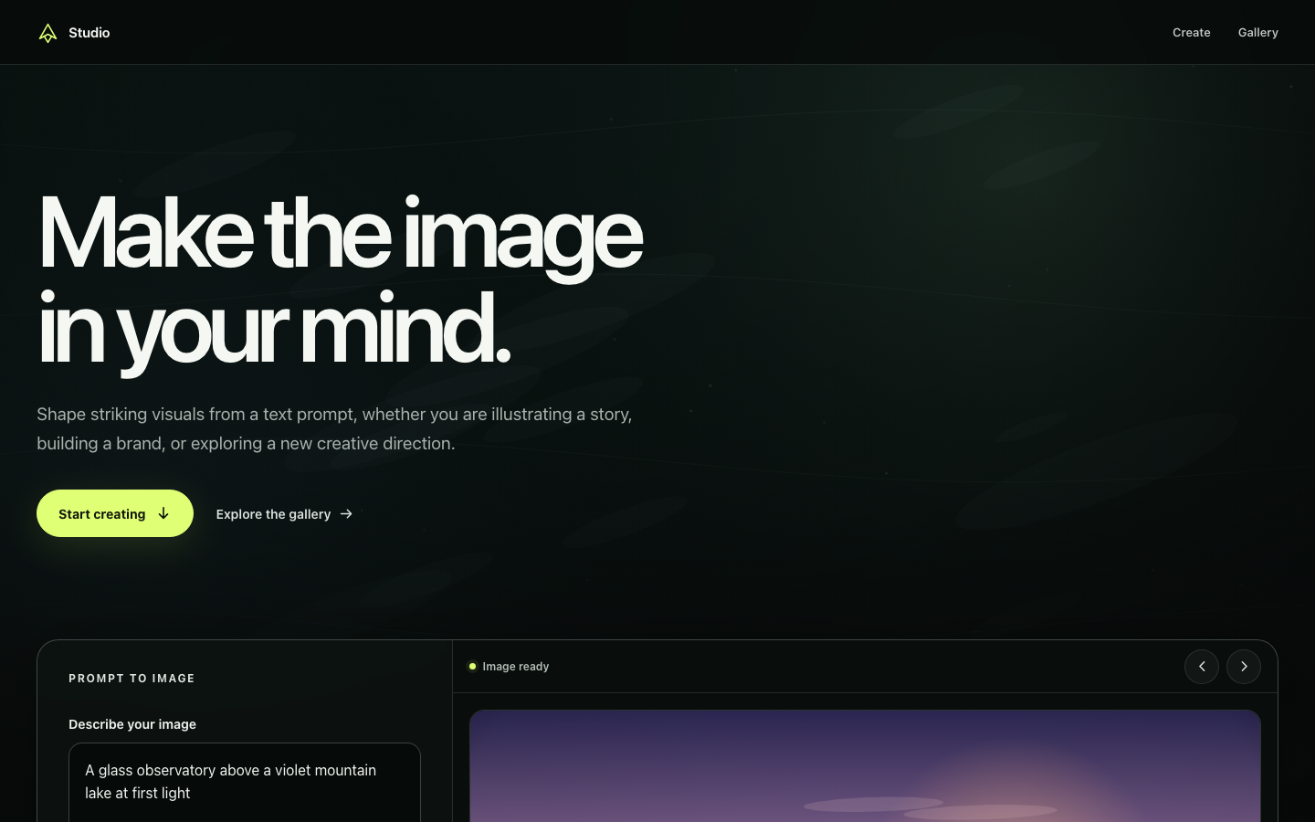 Screenshot of AI Image Genertion Hero kelo