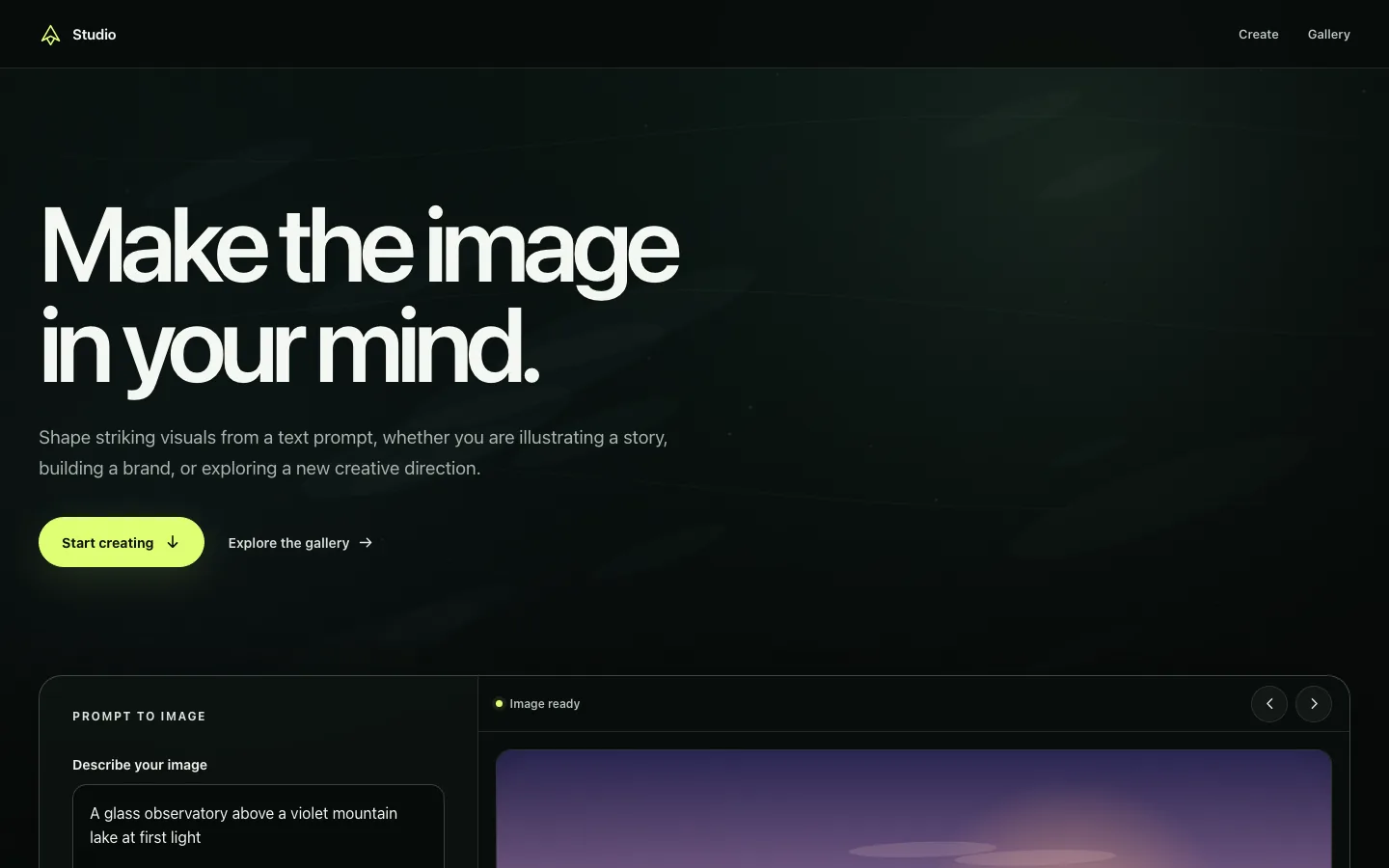 Rendered preview of AI Image Genertion Hero kelo