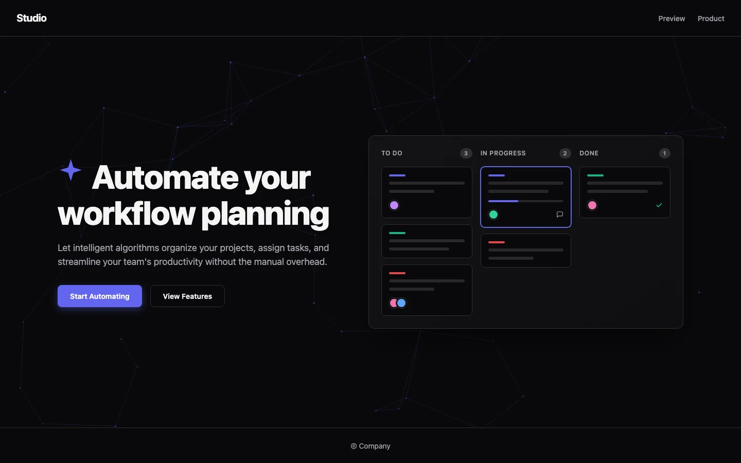 Rendered preview of AI Task Management Hero Velara