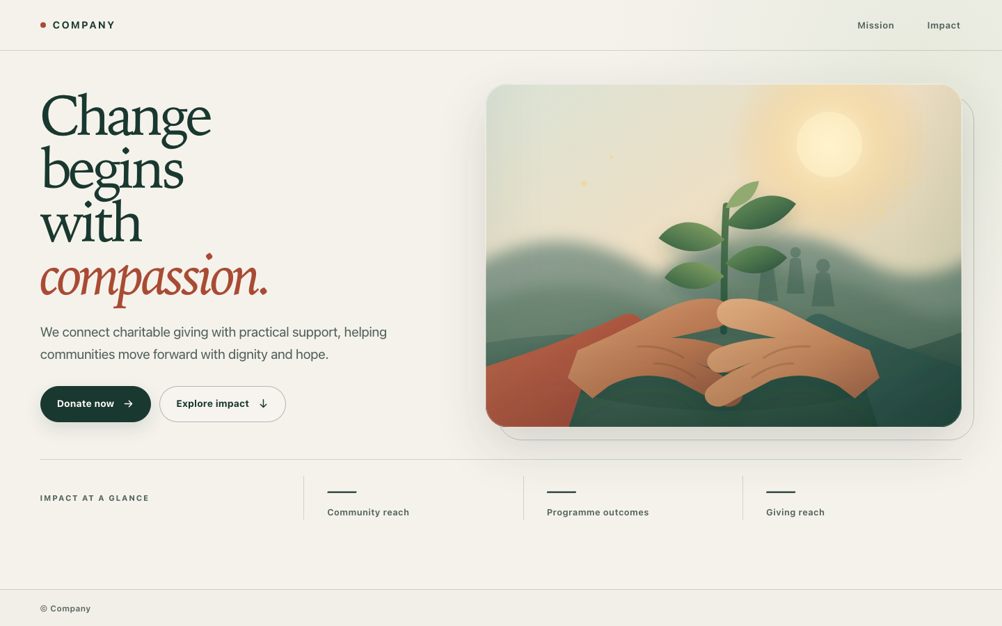 Screenshot of Charity Headers
