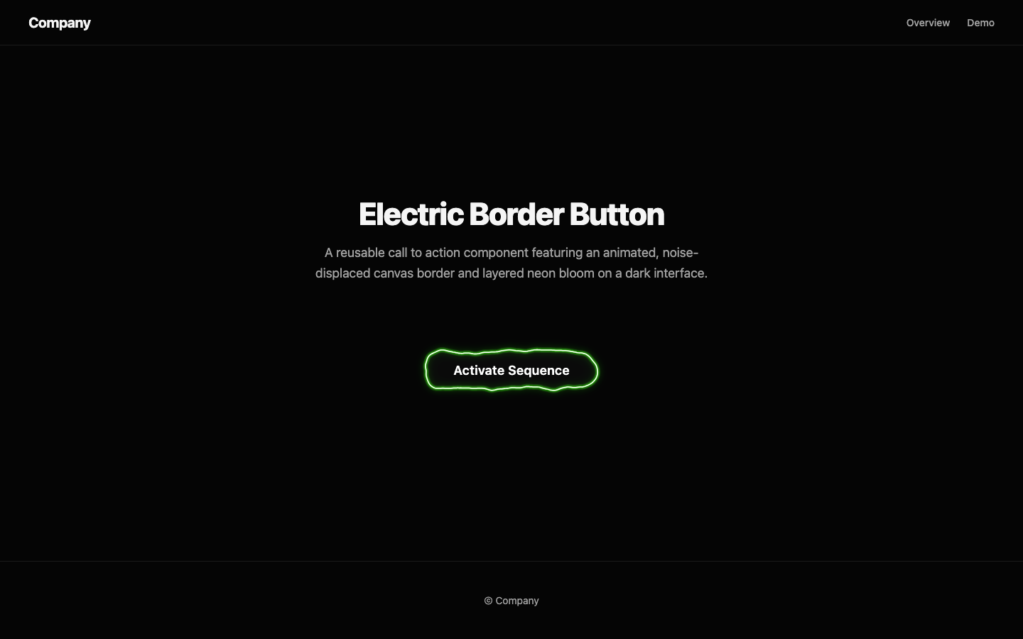 Screenshot of Electric Border Button