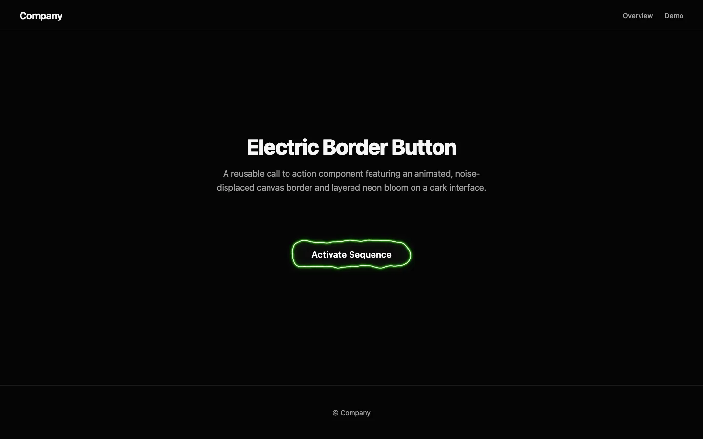 Rendered preview of Electric Border Button