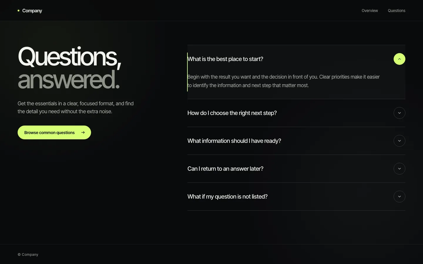 Rendered preview of FAQ 01 Luma