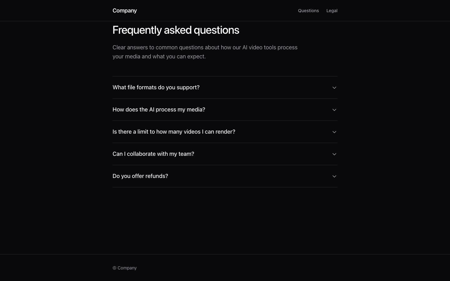 Screenshot of FAQ 02 Luma