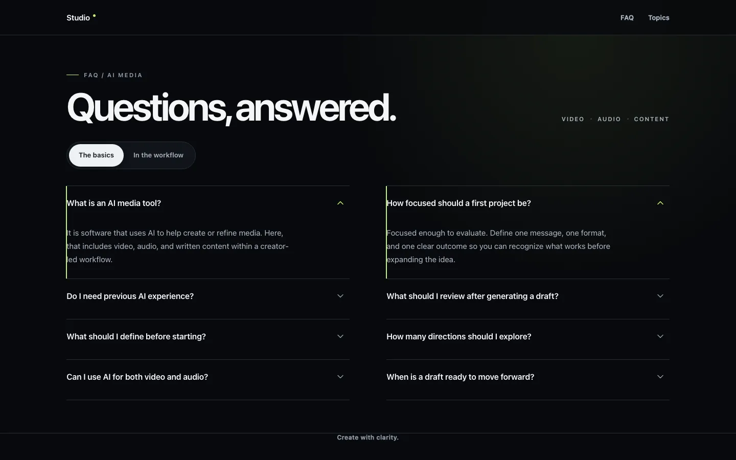 Rendered preview of FAQ 03 Luma