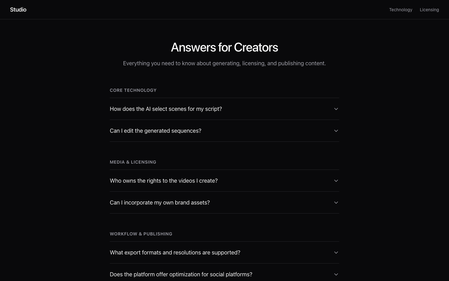 Screenshot of FAQ 04 Luma