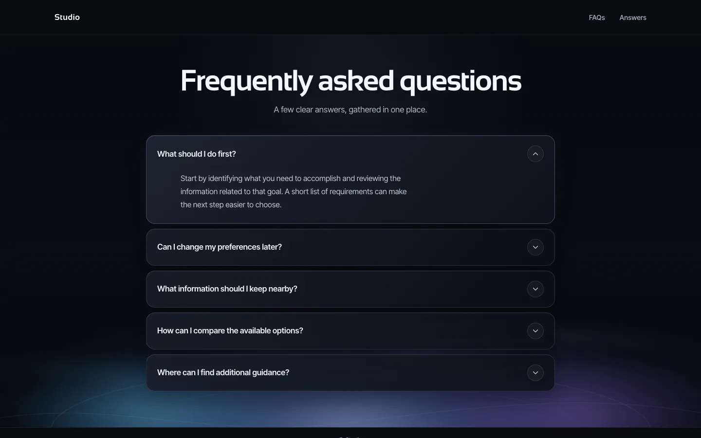Rendered preview of FAQ Middle Image