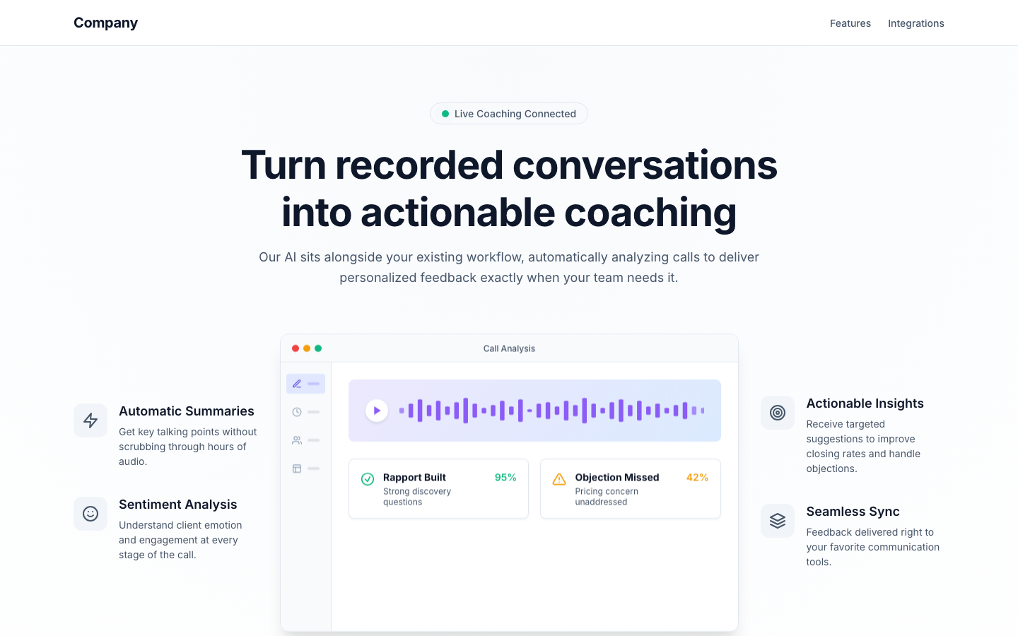 Screenshot of Features 01 Learn.AI