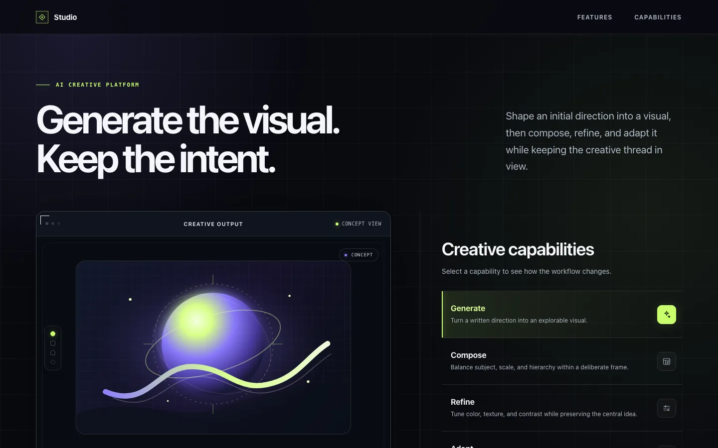 Rendered preview of Features 03 Luma