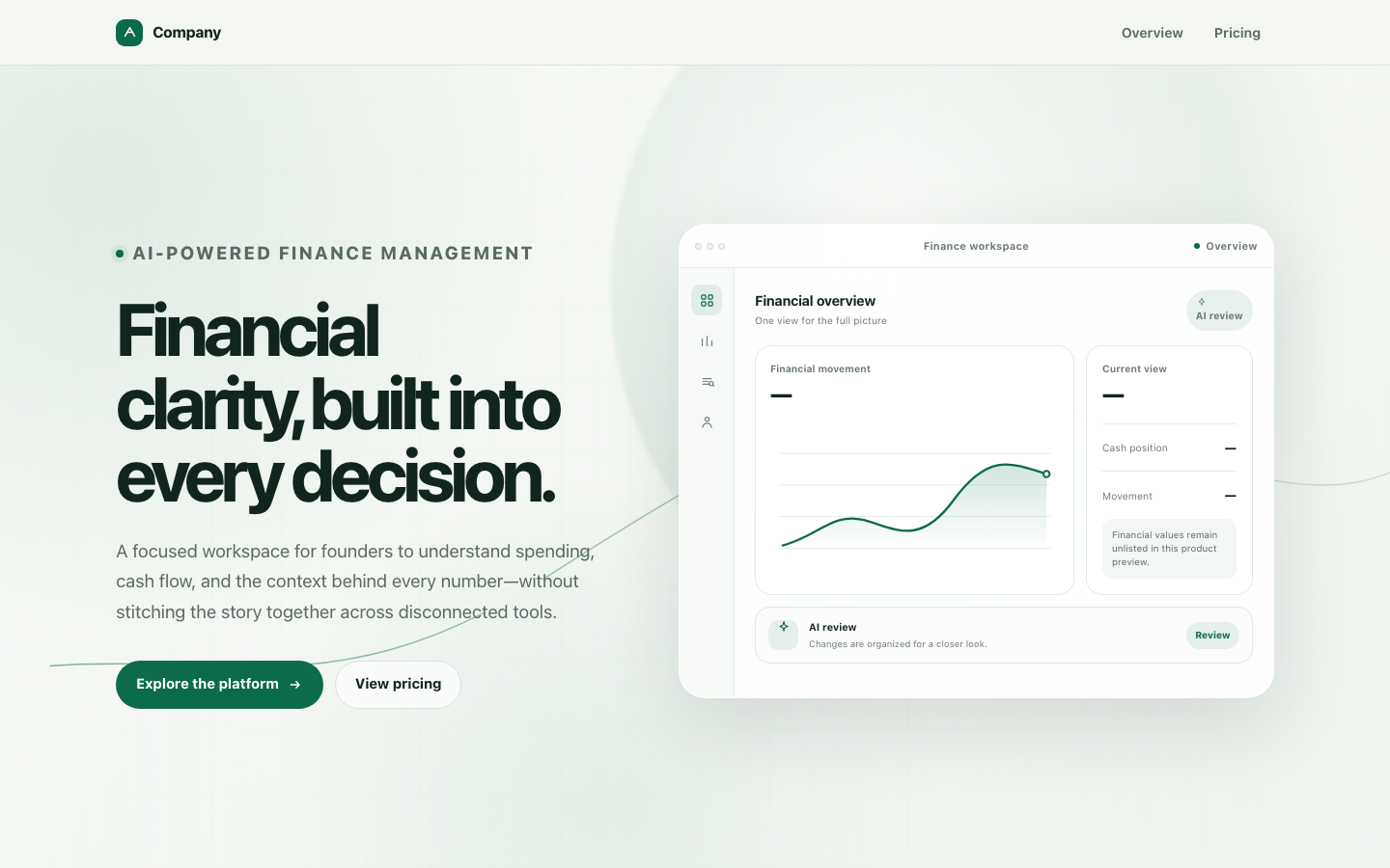 Screenshot of Finance Management Landing Page - Finsyc