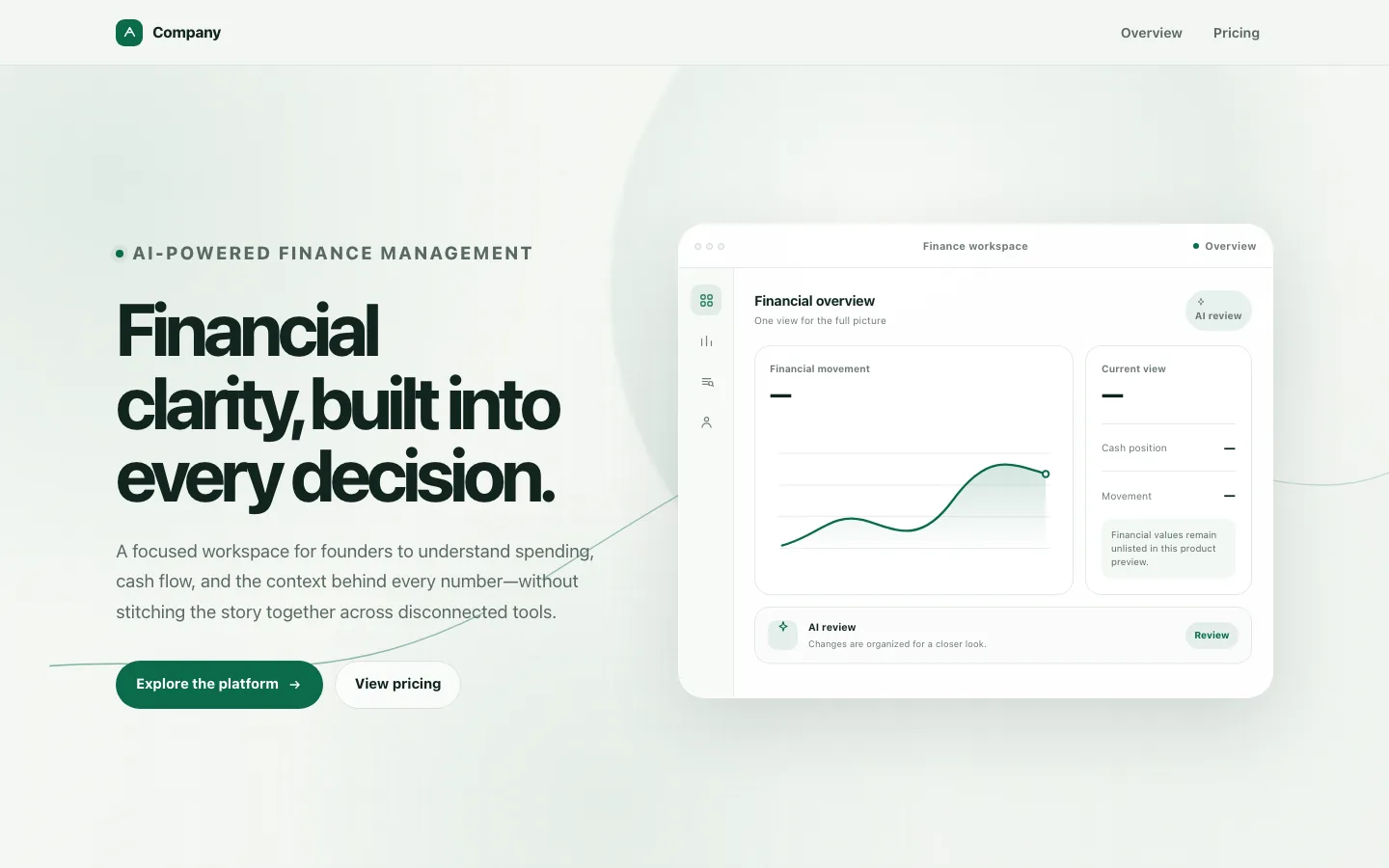 Rendered preview of Finance Management Landing Page - Finsyc