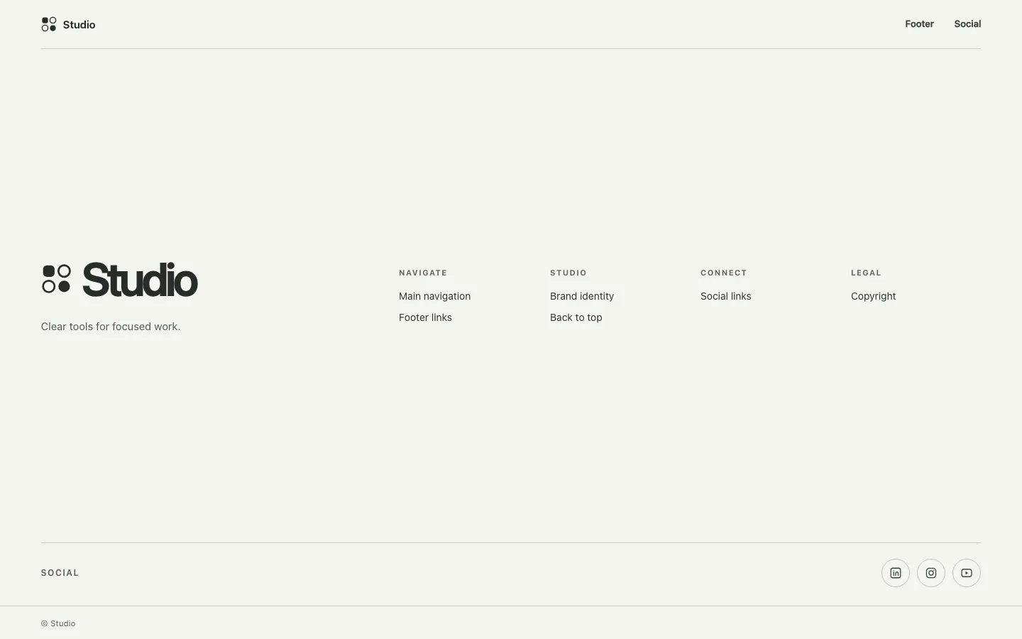 Rendered preview of Footer 01 Pixa