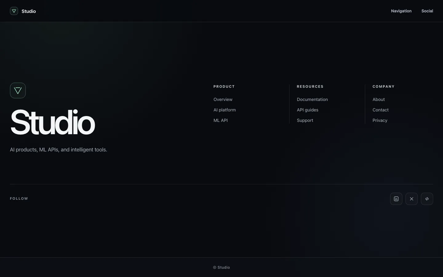 Rendered preview of Footer 01 Velara