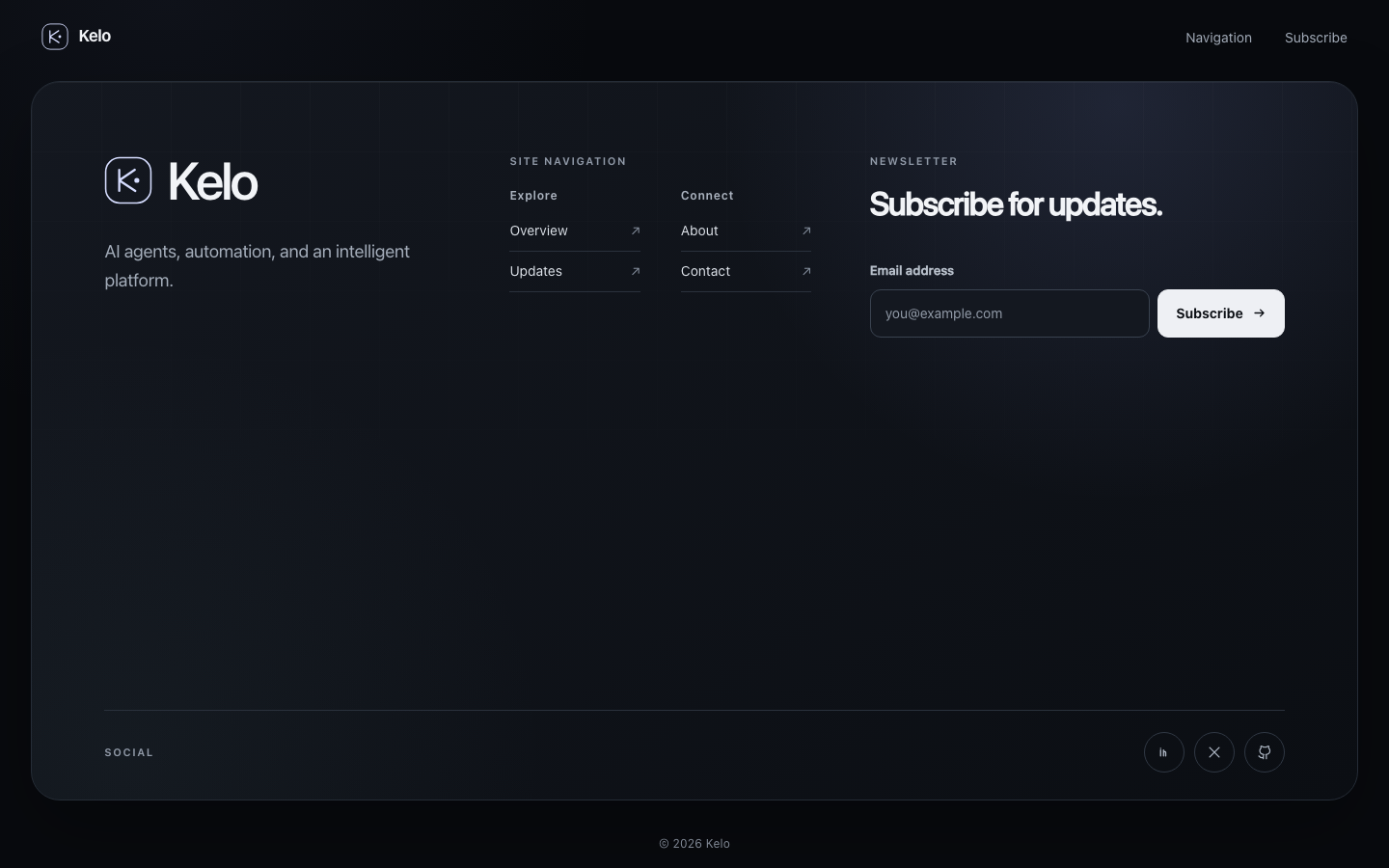 Screenshot of Footer 02 Kelo