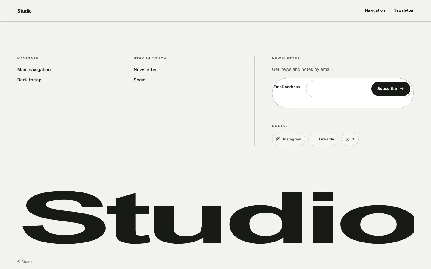 Rendered preview of Footer 02 Pixa
