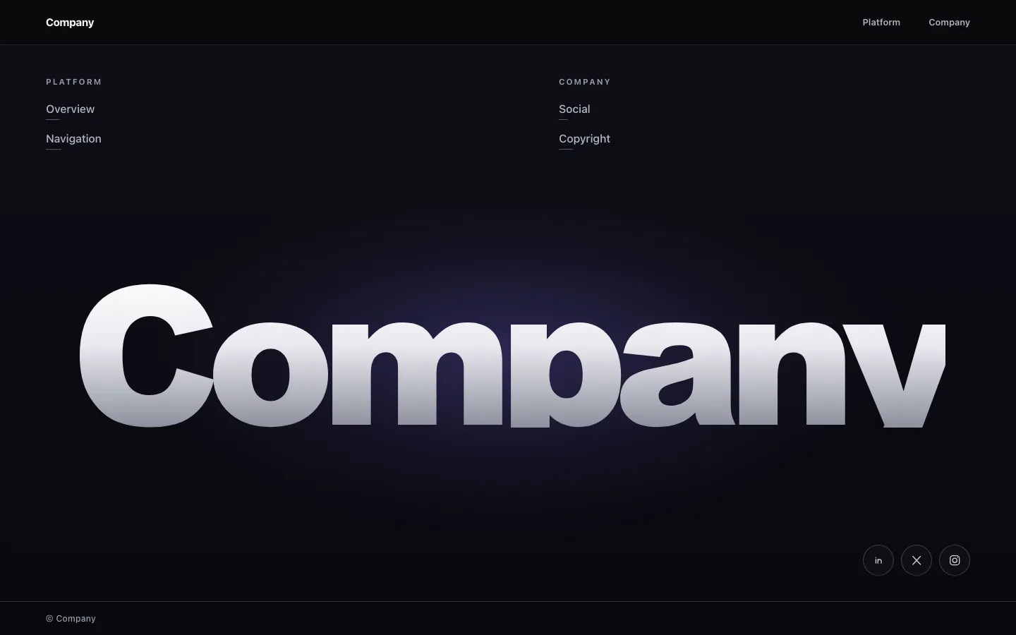 Rendered preview of Footer 02 Velara
