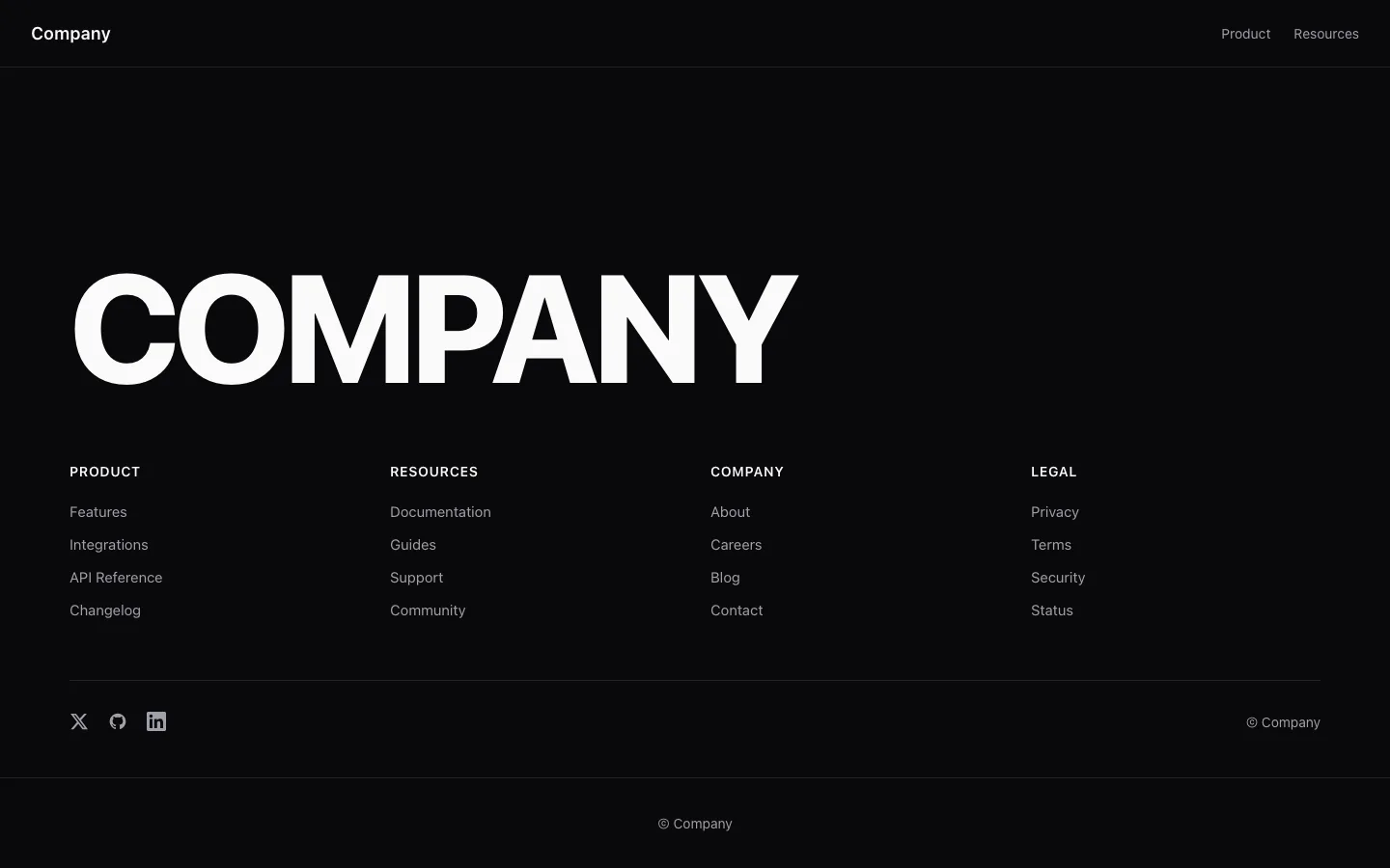Rendered preview of Footer 03 Kelo
