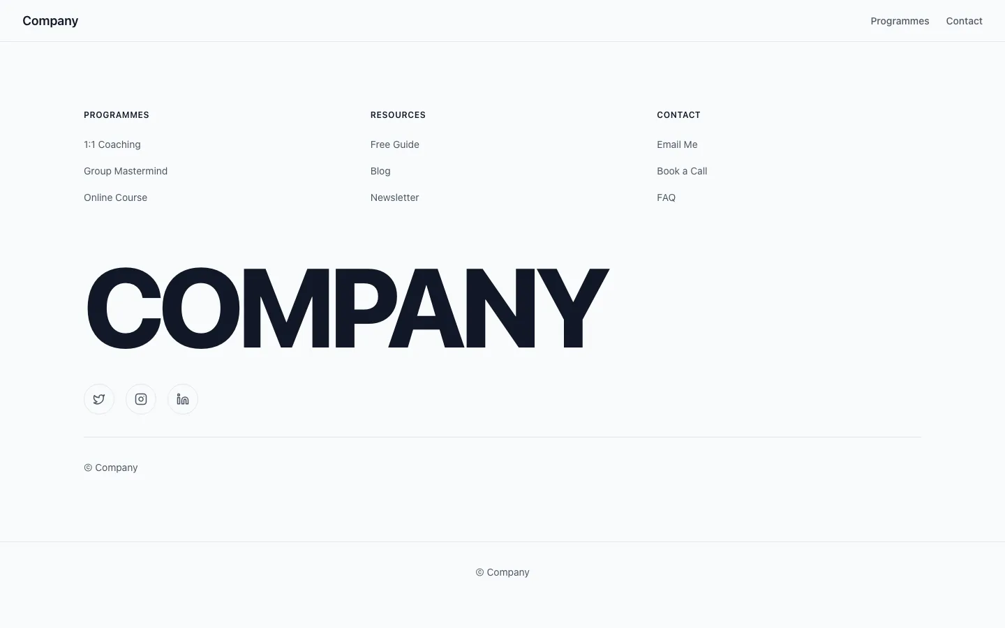 Rendered preview of Footer 03 Orbit