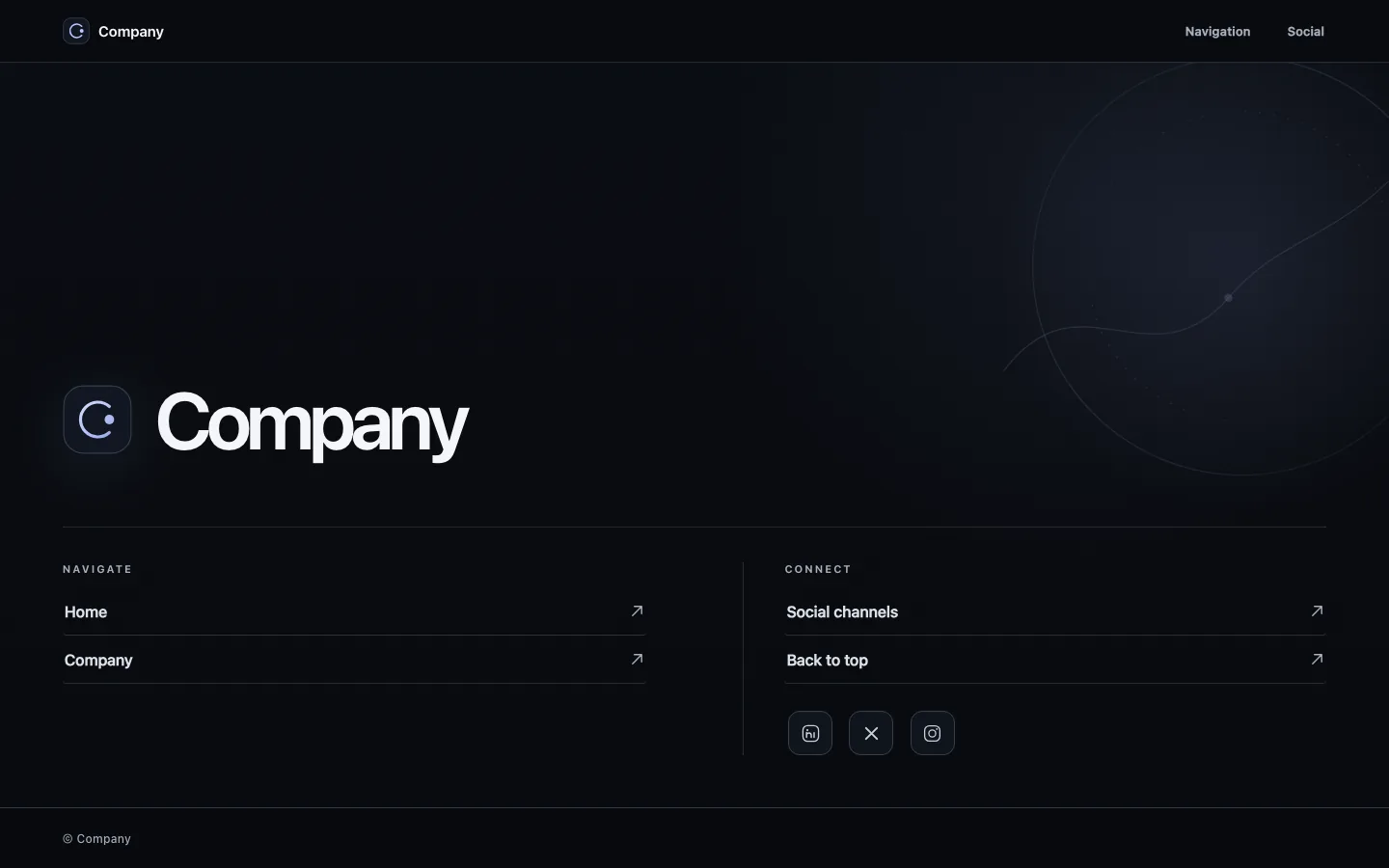 Rendered preview of Footer 04 Kelo