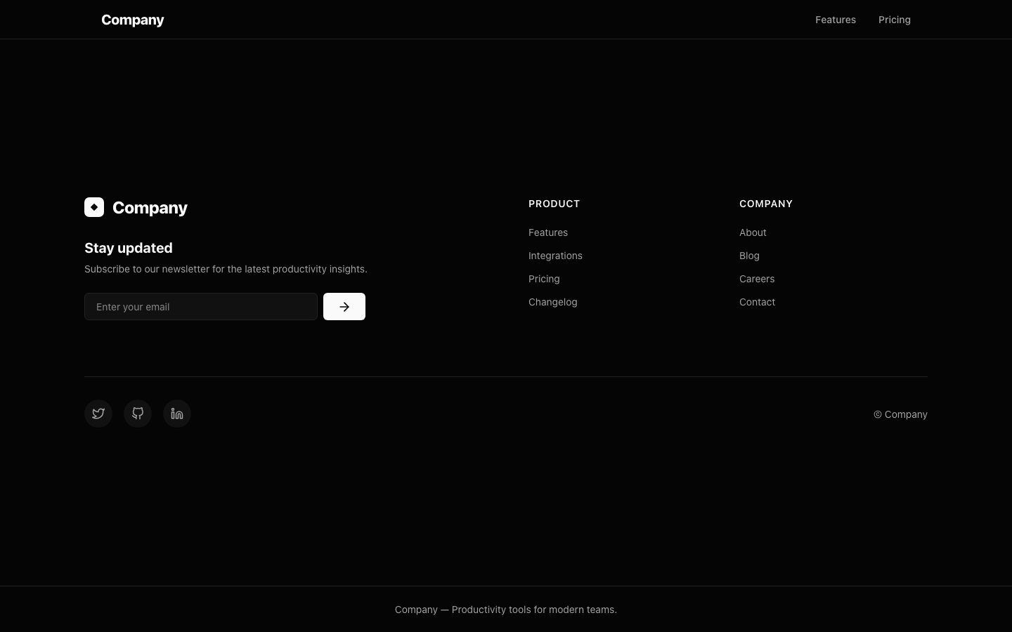 Screenshot of Footer 05 Moxo