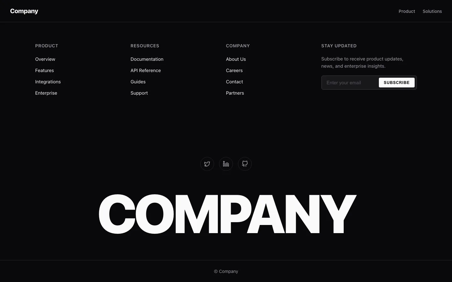 Rendered preview of Footer 06 Moxo