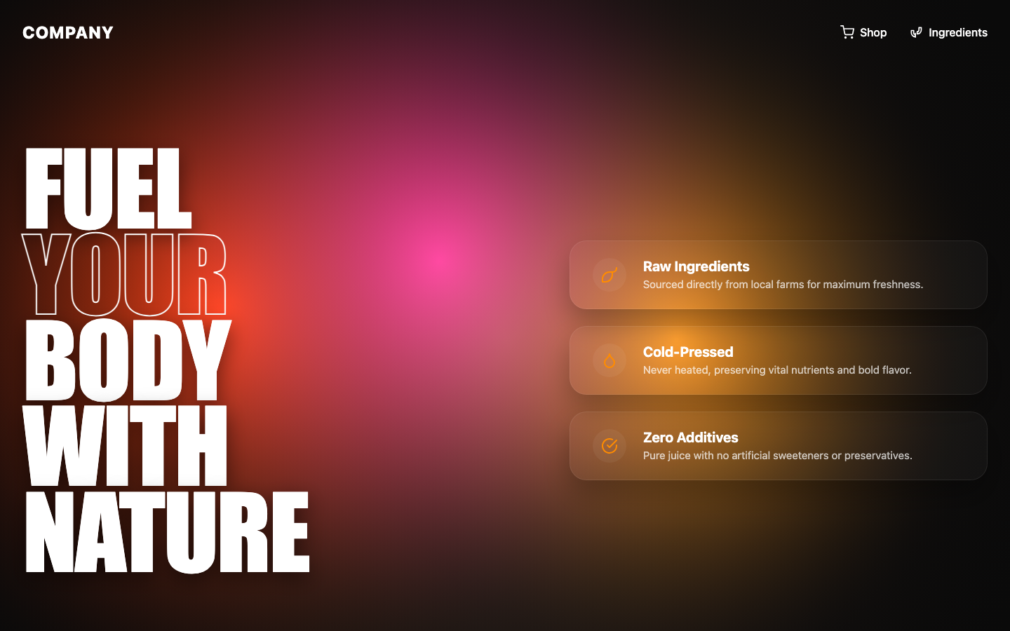 Screenshot of Juice Ecommerce Header - Strip