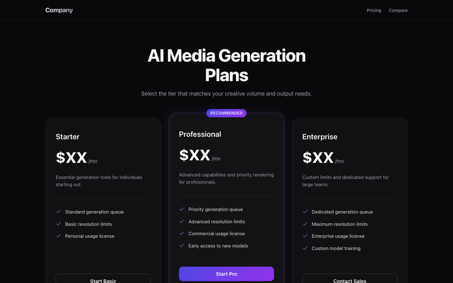 Screenshot of Pricing 01 Luma