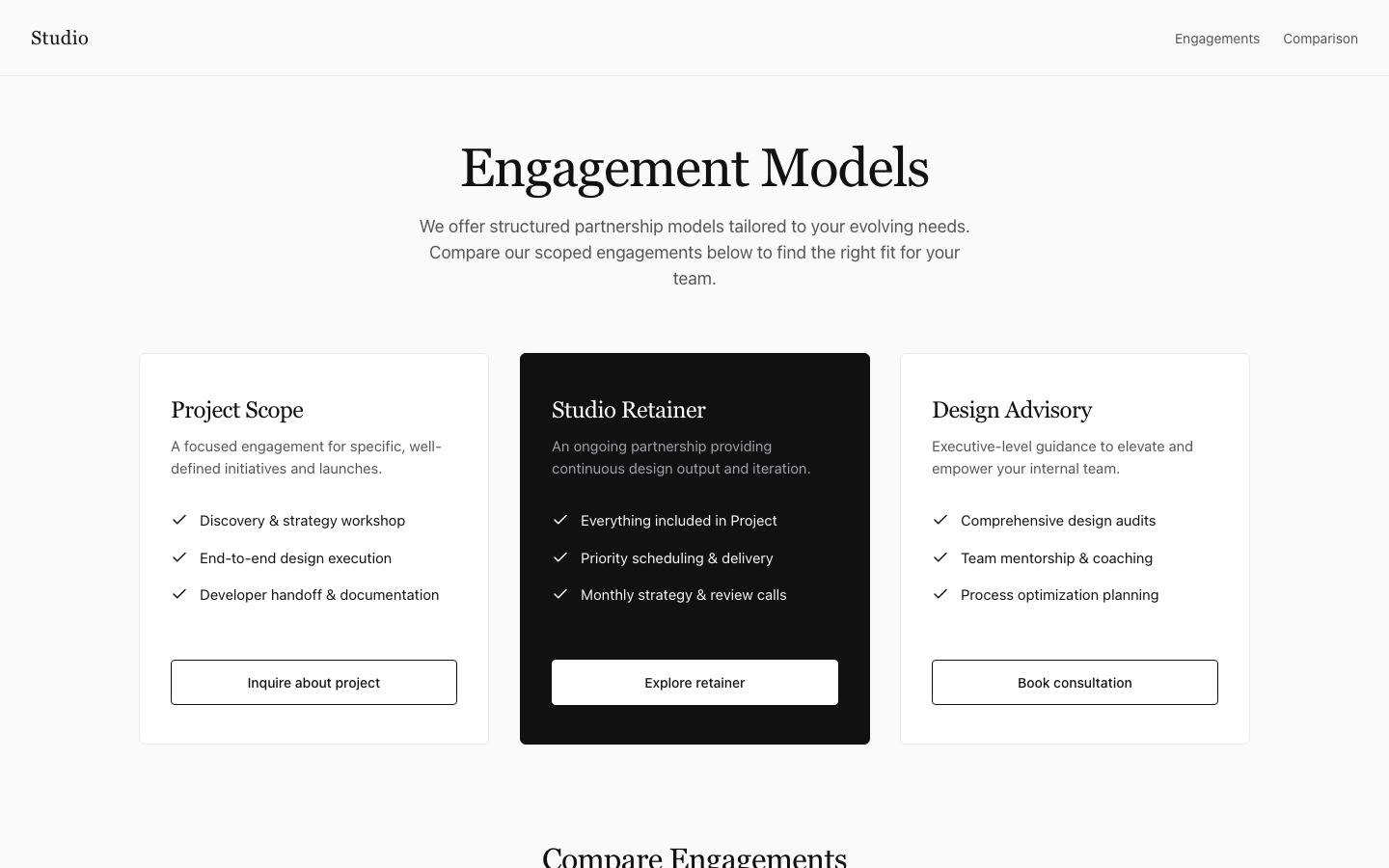 Screenshot of Pricing 01 Solra