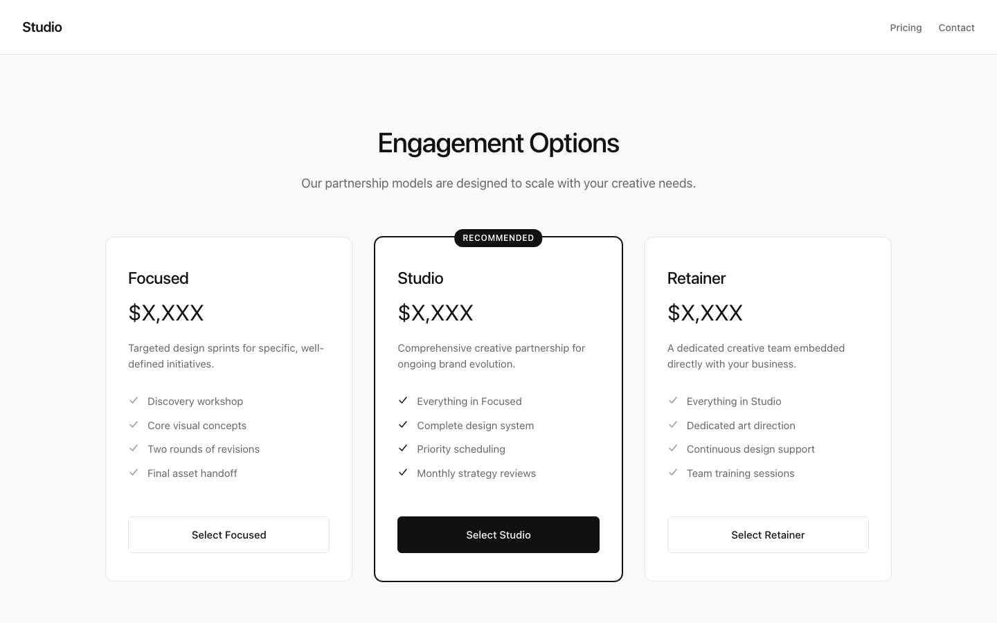 Screenshot of Pricing 03 Solra