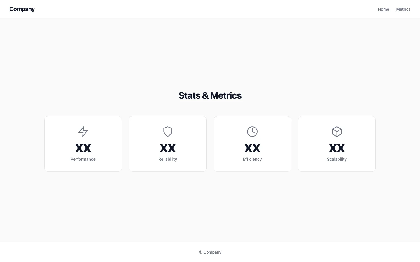 Rendered preview of Stats & Metrics Vendo