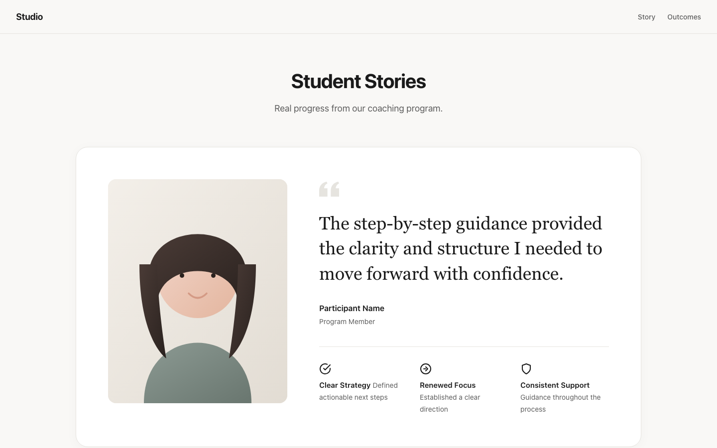 Screenshot of Testimonial 01 Orbit