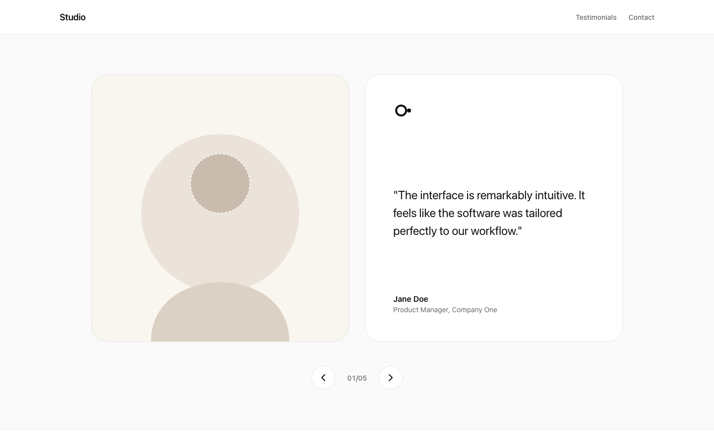 Screenshot of Testimonial Modern