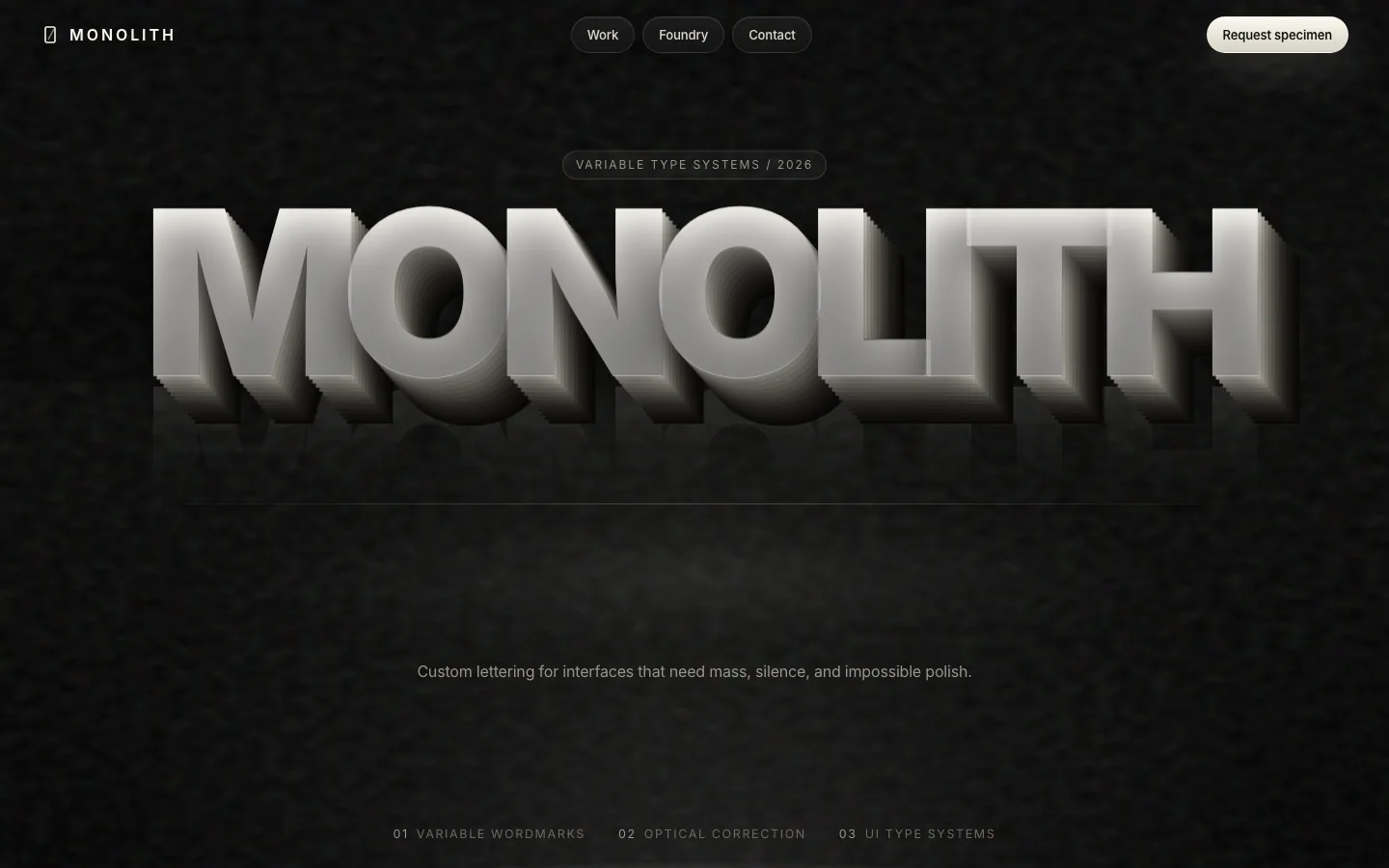 Rendered preview of Monolith Type
