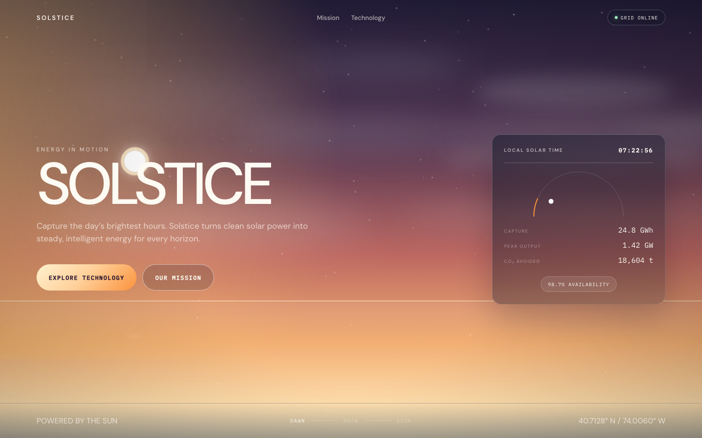 Screenshot of Solstice