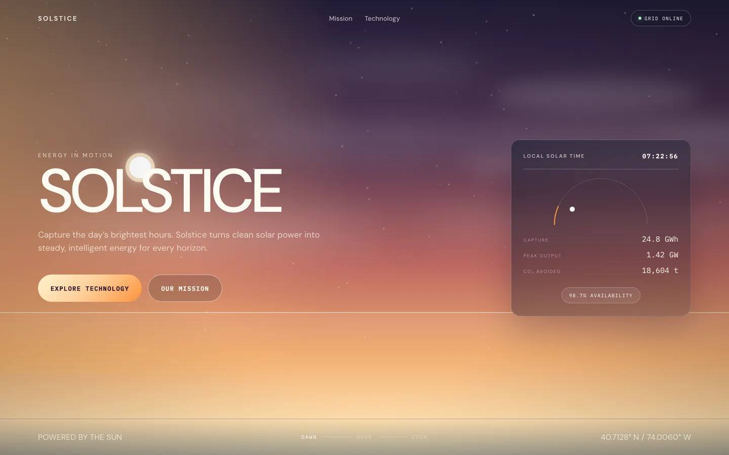 Rendered preview of Solstice